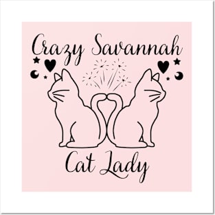 Crazy Savannah Cat Lady Posters and Art